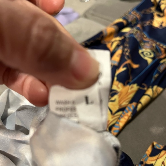 🔥Unbranded Versace Inspired Jumpsuit with Flare Legs. Pullon Blue&Gold Size:XL - Picture 13 of 13